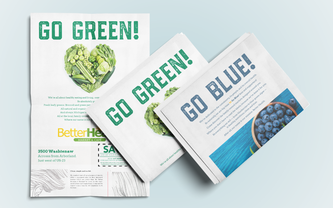 Go Green / Go Blue Double Feature Newspaper Ad